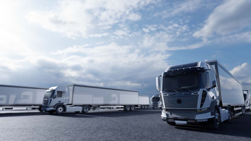 trucks parked in big parkings